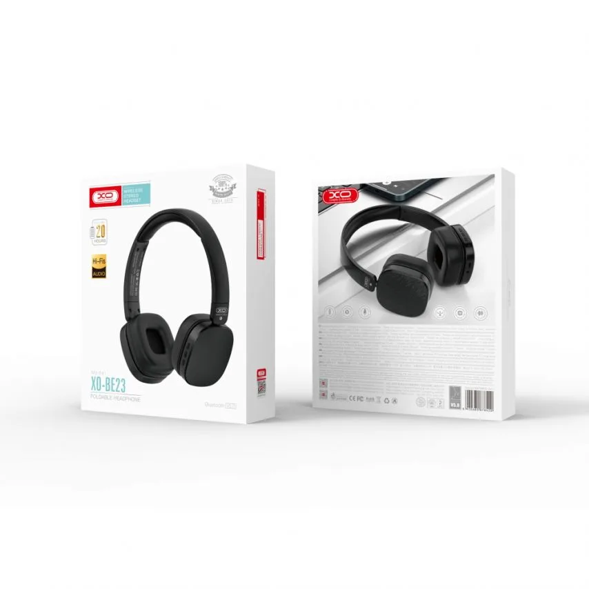 Навушники Bluetooth XO шкірозамінник 175х187х70 мм чорні