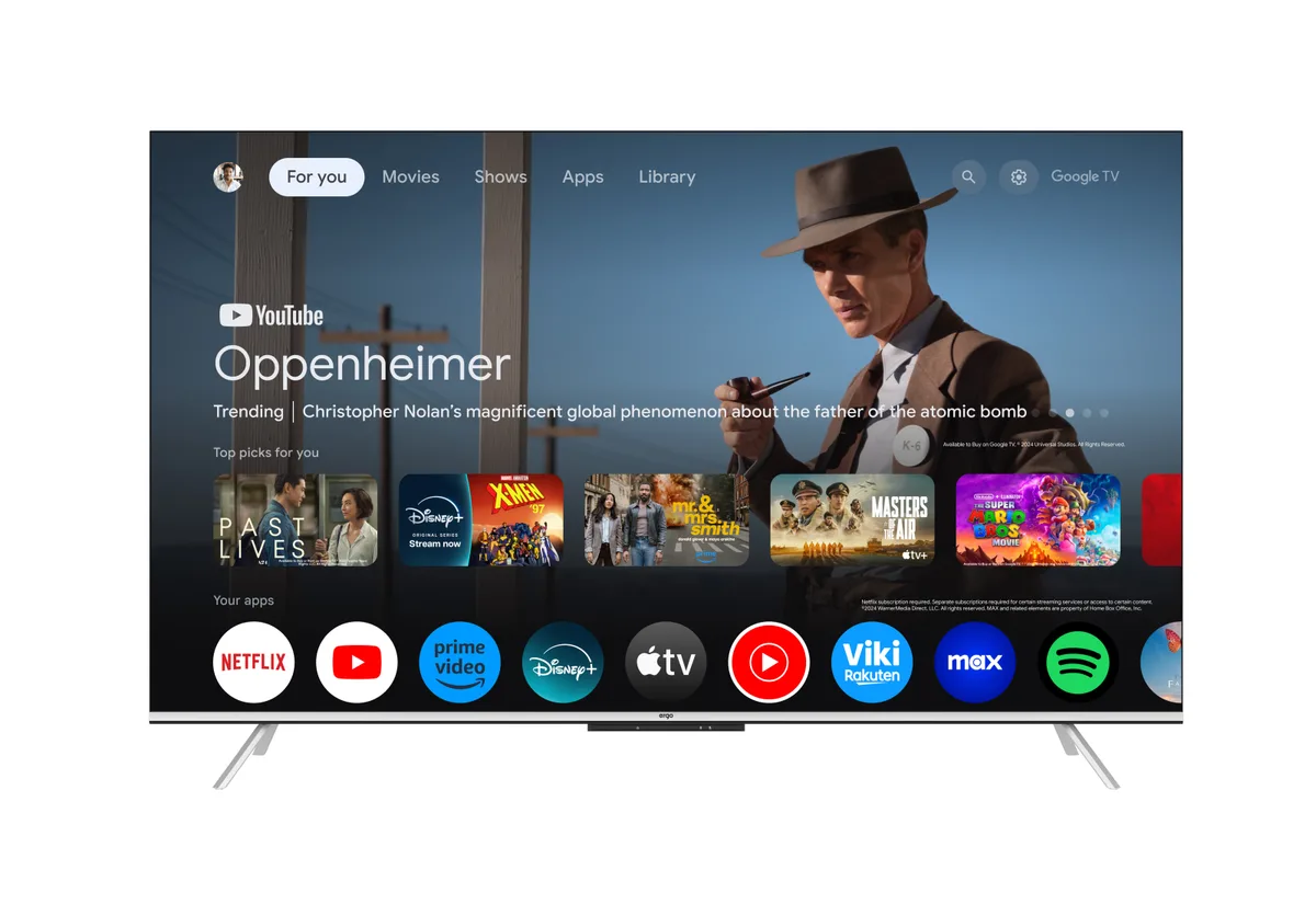 Телевізор ERGO QLED 43 дюйми 4K сріблястий
