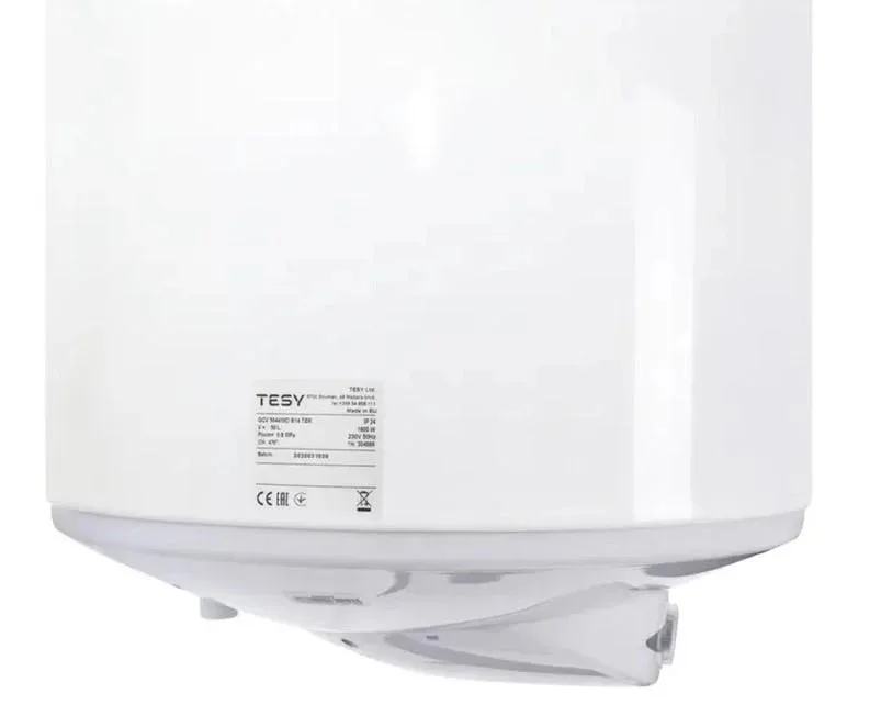 Електричний водонагрівач Tesy Anticalc Slim GCV 303516D B14 TBRC, 30 л, 1.6 кВт, з сухим теном, круглої форми, механічний.