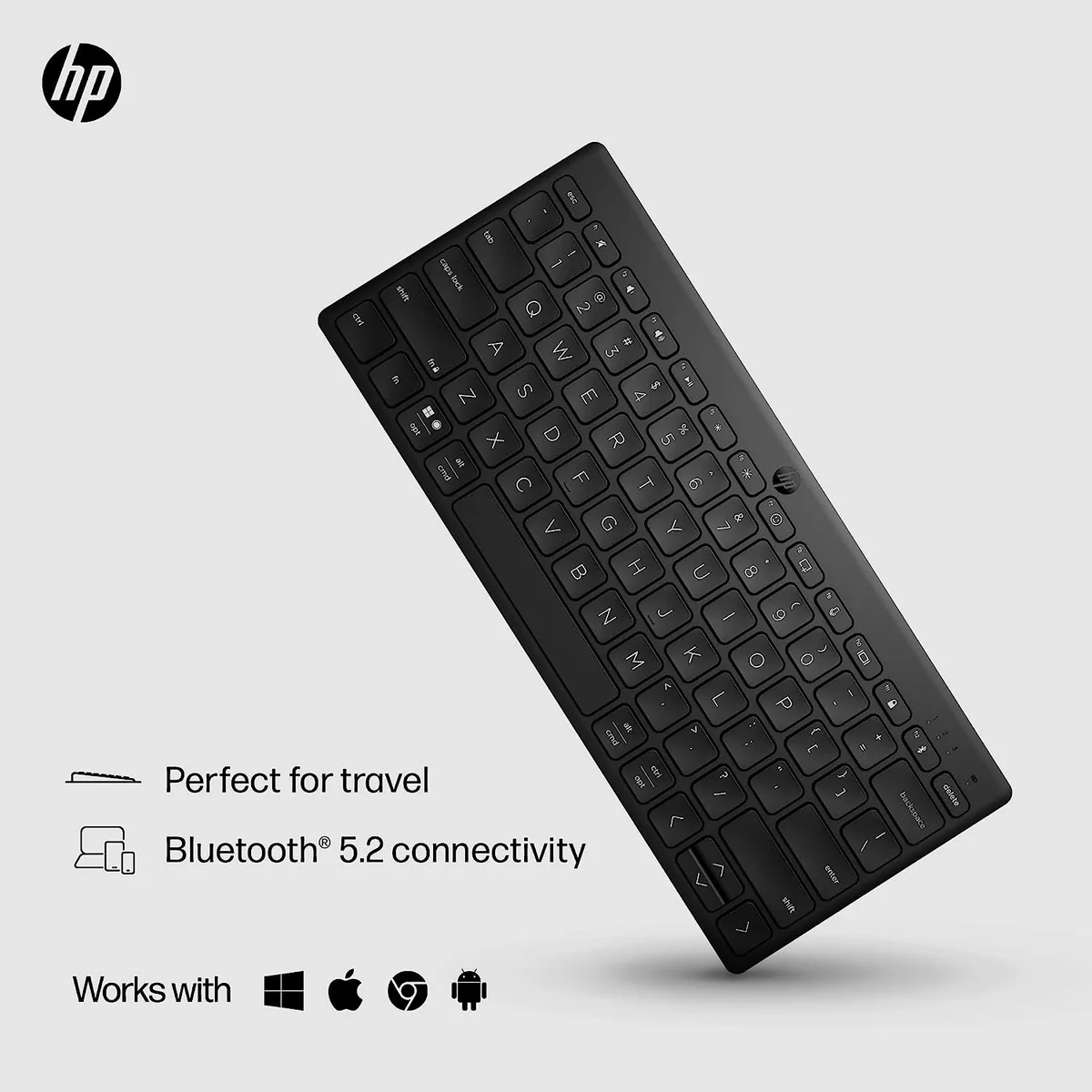 Клавіатура мембранна HP 350 Compact Multi-Device, 78key, BT, EN/UK, чорний
