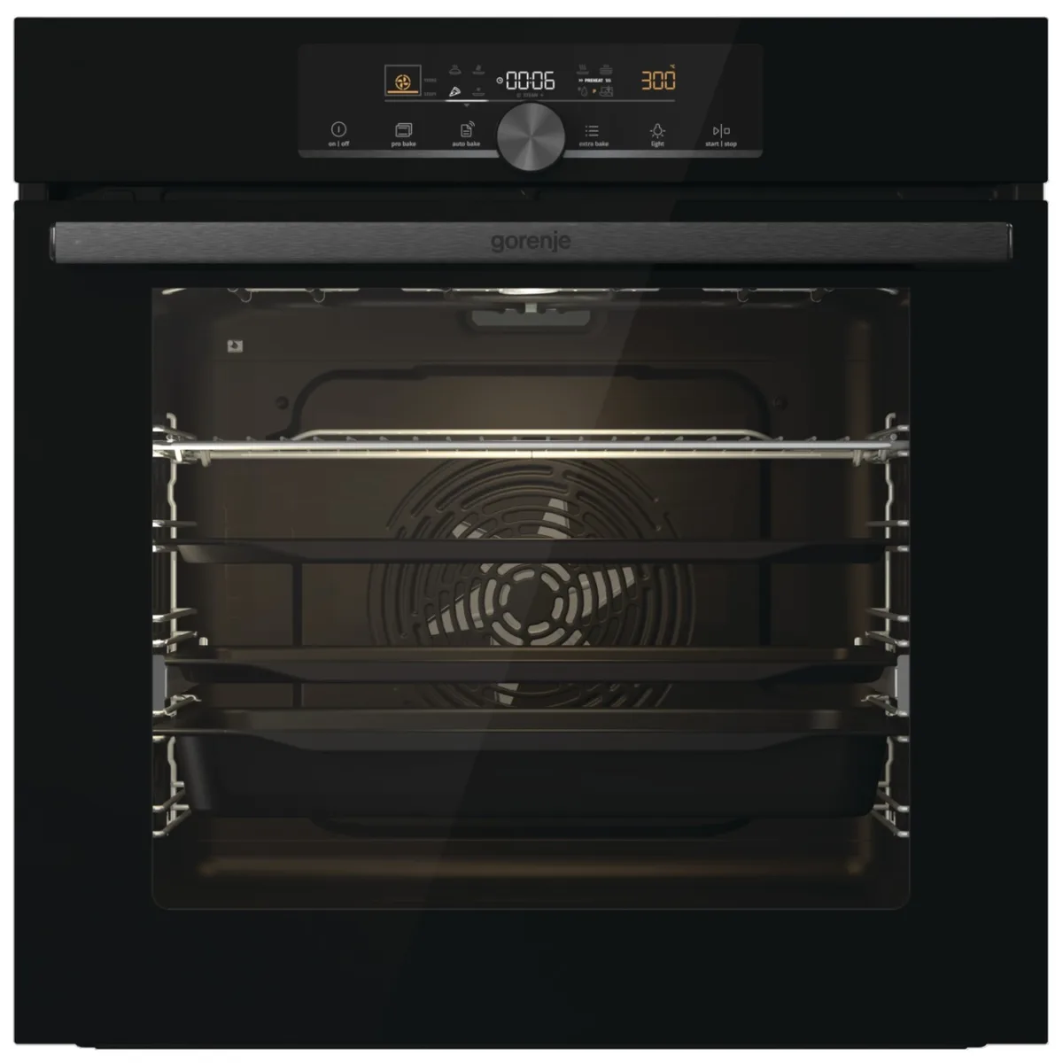 Шафа Gorenje духова електрична 77л піроліз чорна для випікання і приготування їжі з парою