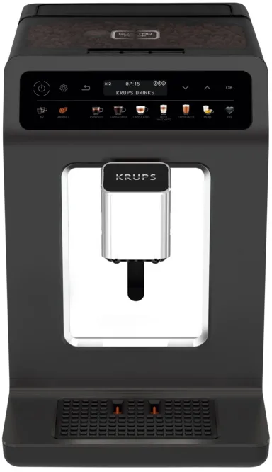 Кавоварка Krups Evidence One 2.3л, для зернової кави, автоматичний капучинатор, OLED дисплей, авторські рецепти, графітовий колір.