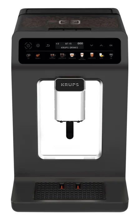 Кавоварка Krups Evidence One 2.3л, для зернової кави, автоматичний капучинатор, OLED дисплей, авторські рецепти, графітовий колір.