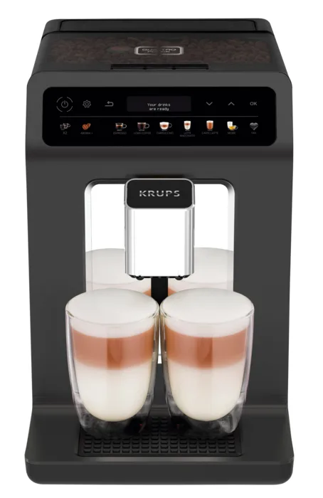 Кавоварка Krups Evidence One 2.3л, для зернової кави, автоматичний капучинатор, OLED дисплей, авторські рецепти, графітовий колір.