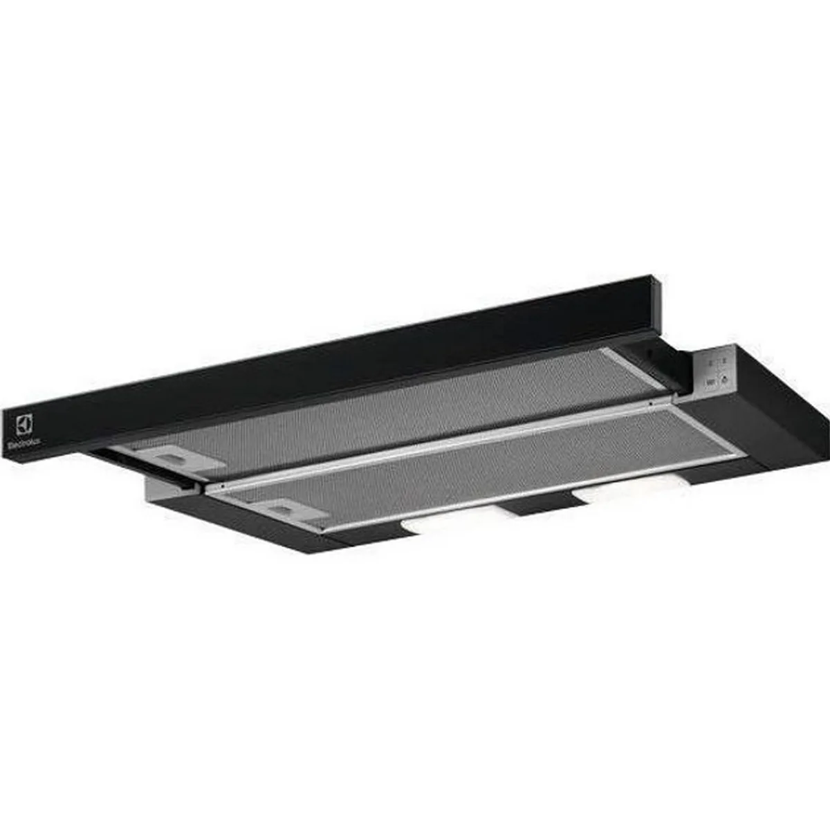 Телескопічна витяжка Electrolux, 59 см, продуктивність 410 м3/год, чорного кольору.