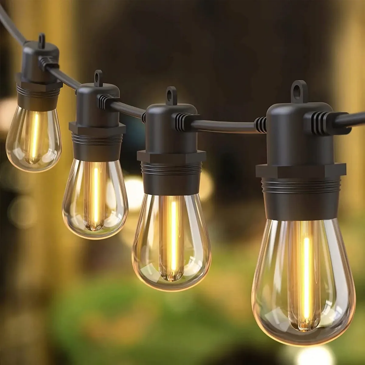 Солнечная гирлянда SuperLED пластиковая 20 м черная с 20 LED-лампочками E27