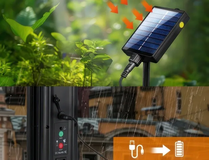 Солнечная гирлянда SuperLED пластиковая 20 м черная с 20 LED-лампочками E27