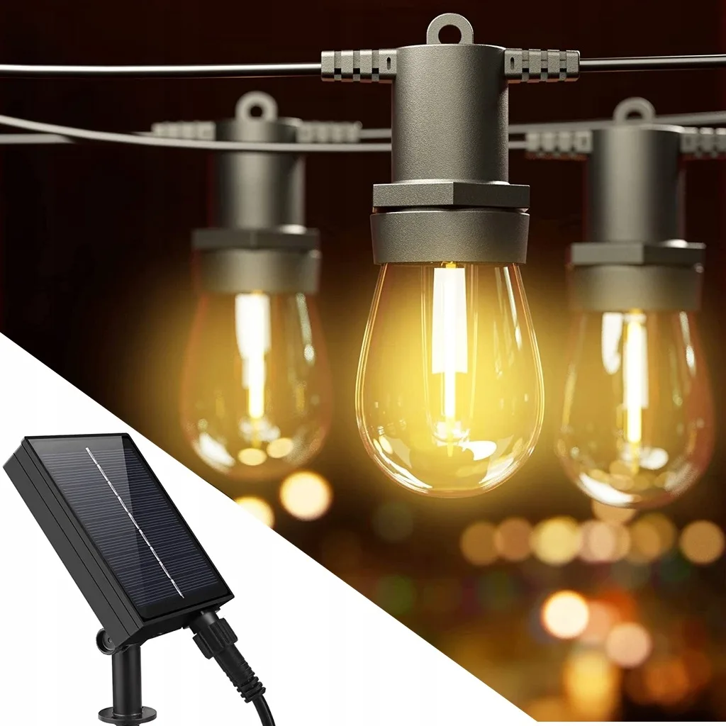 Солнечная гирлянда SuperLED пластиковая 20 м черная с 20 LED-лампочками E27