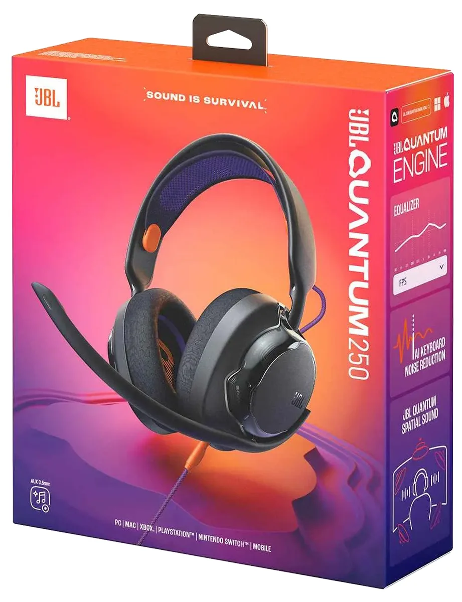 Гарнітура JBL дротова повнорозмірна 50 мм чорна для ігор
