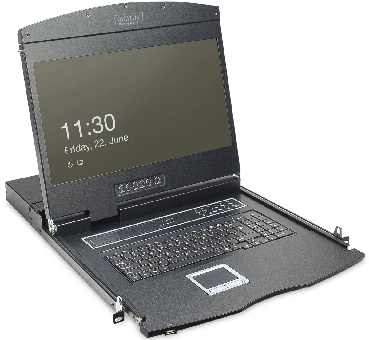 Консоль DIGITUS Modular 19" TFT, 8 port KVM, US keyboard, RAL 9005