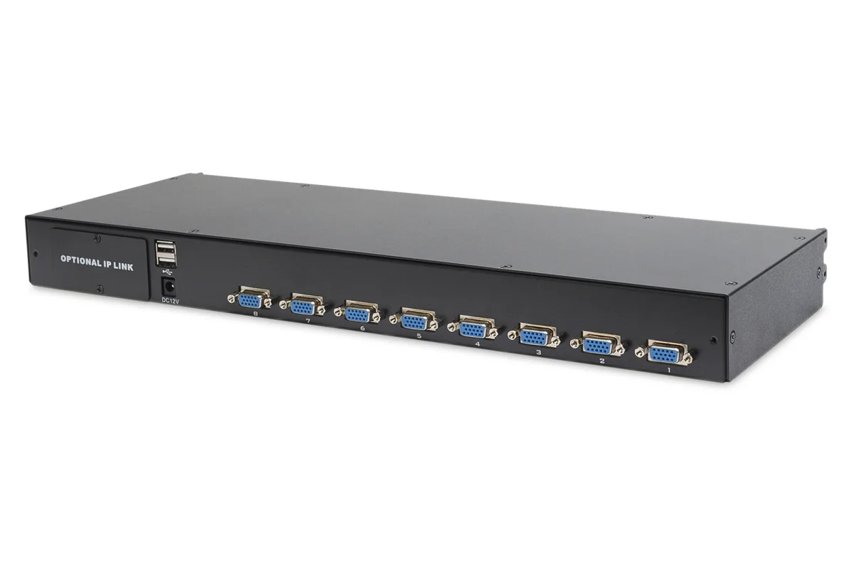 Консоль DIGITUS Modular 19" TFT, 8 port KVM, US keyboard, RAL 9005