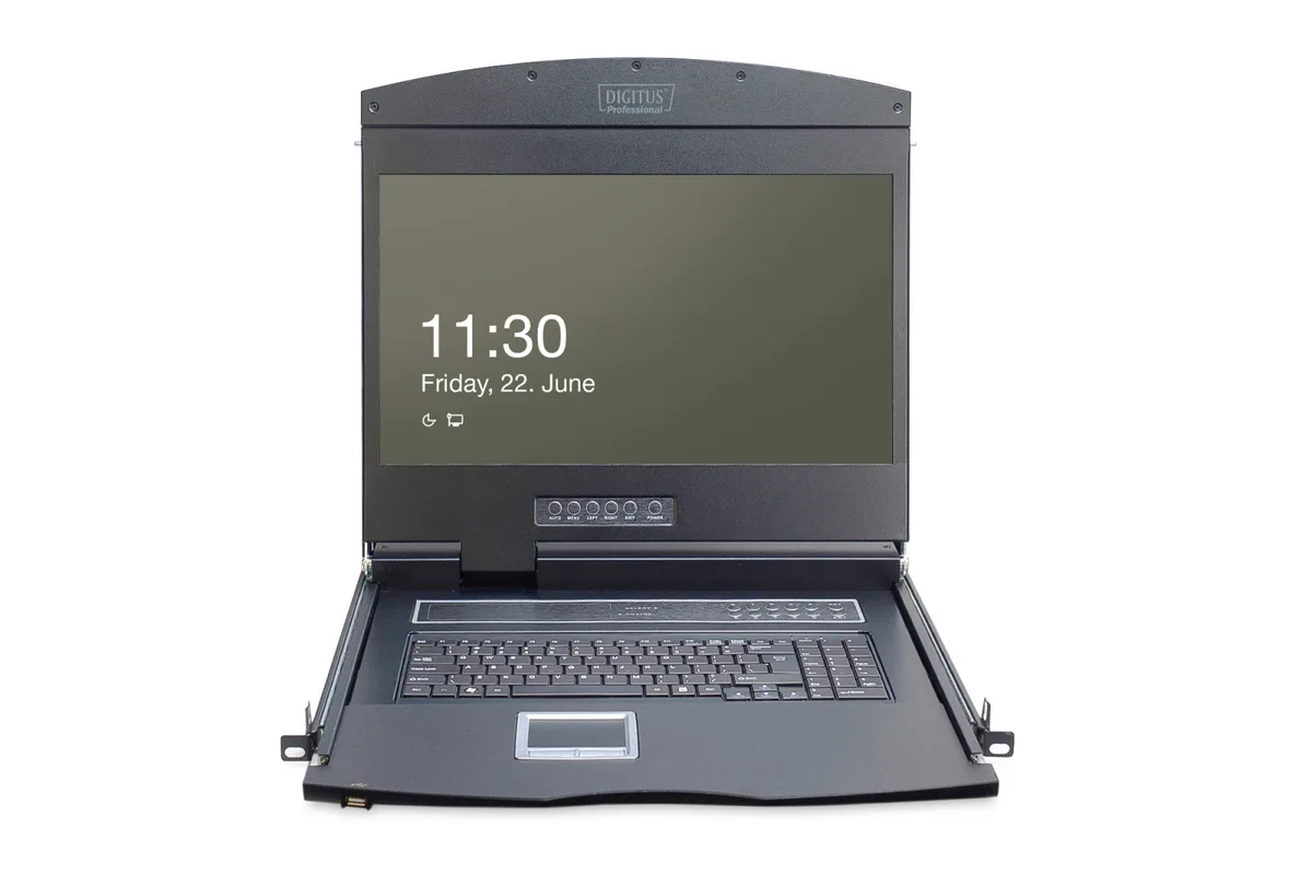Консоль DIGITUS Modular 19" TFT, 8 port KVM, US keyboard, RAL 9005