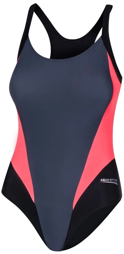 Купальник Aqua Speed поліамід еластан M сірий чорний кораловий