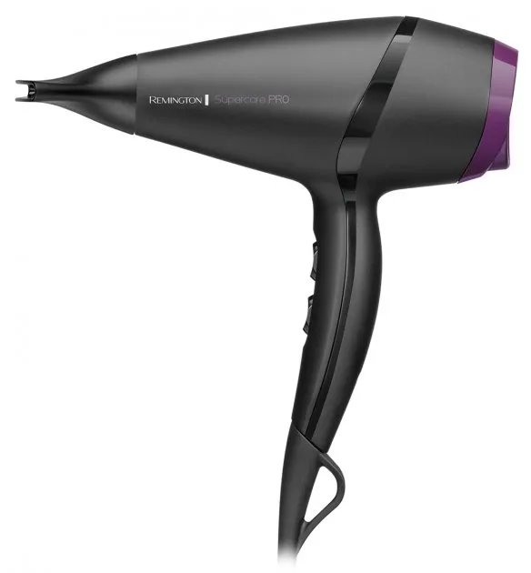 Фен Remington Supercare PRO 2100 с AC мотором, мощностью 2100 Вт, 3 режимами работы, ионизацией и холодным обдувом, черного цвета