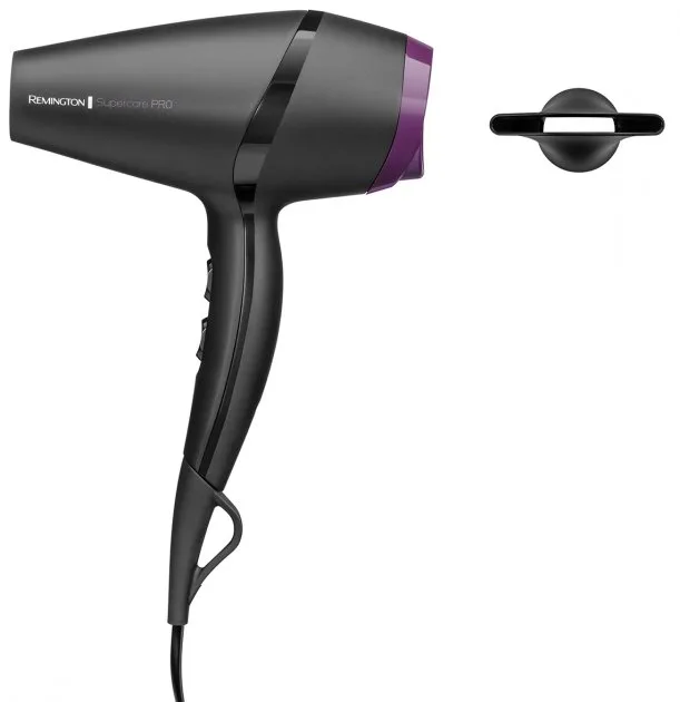 Фен Remington Supercare PRO 2100 с AC мотором, мощностью 2100 Вт, 3 режимами работы, ионизацией и холодным обдувом, черного цвета
