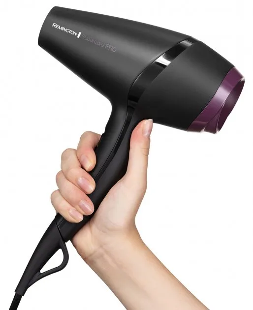 Фен Remington Supercare PRO 2100 с AC мотором, мощностью 2100 Вт, 3 режимами работы, ионизацией и холодным обдувом, черного цвета
