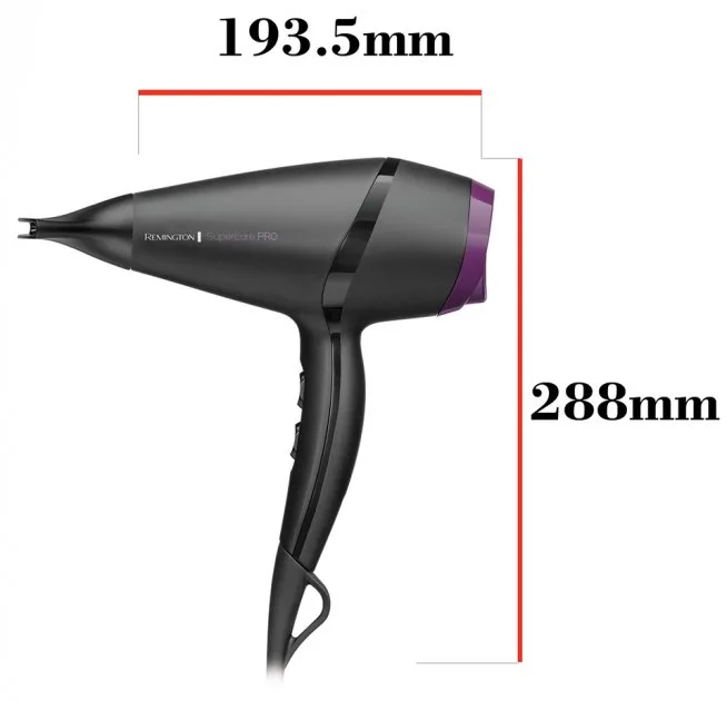 Фен Remington Supercare PRO 2100 с AC мотором, мощностью 2100 Вт, 3 режимами работы, ионизацией и холодным обдувом, черного цвета