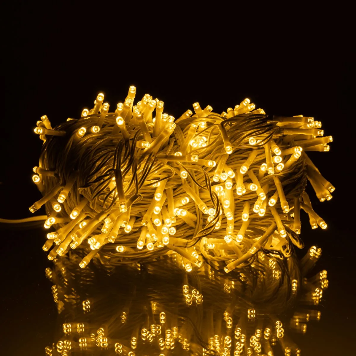 Гірлянда світлодіодна вулична 50 м 500 LED жовтий шнур білий