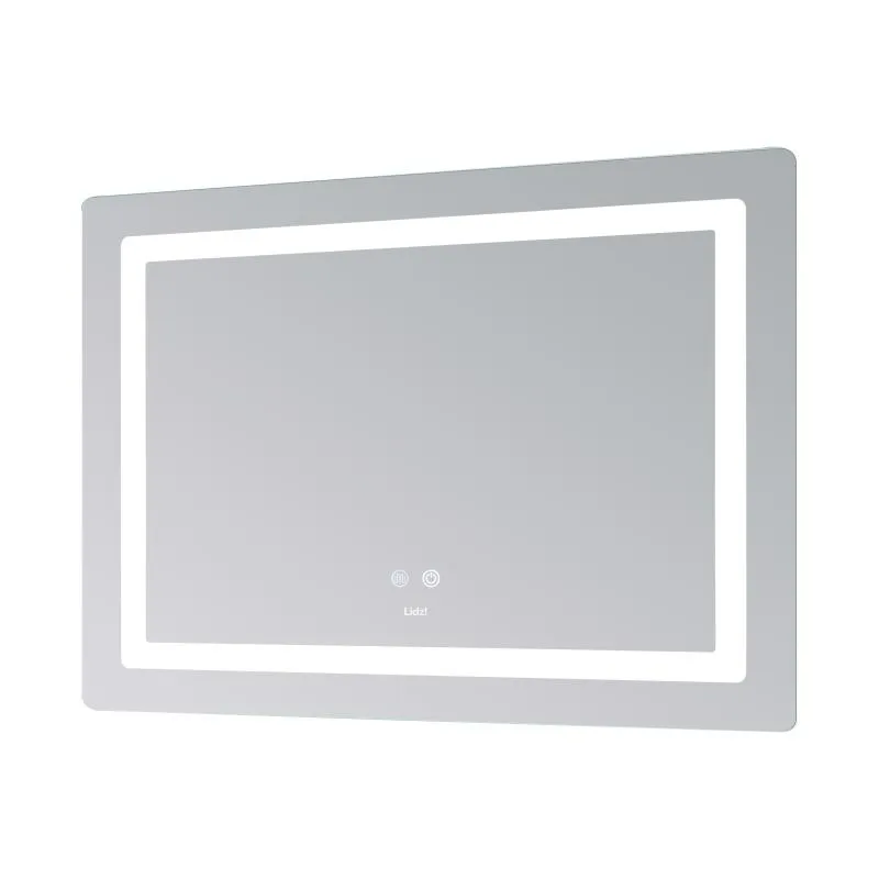Дзеркало Lidz Kubis KU2 LED-підсвічування Touch антизапотівання 1000х800 мм Алюмій/Пластик