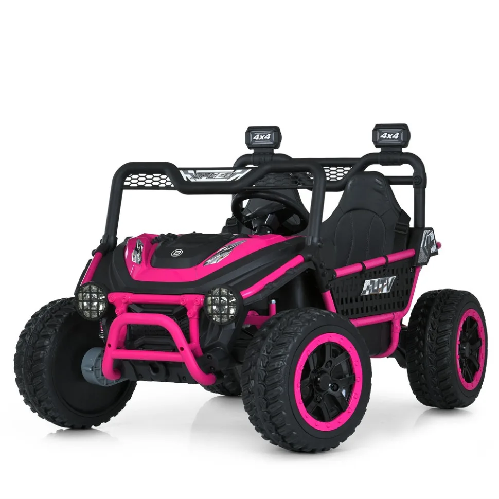 Дитячий електромобіль Джип 2-місний 24V 4WD комбінований 115,5х38х64 см рожевий