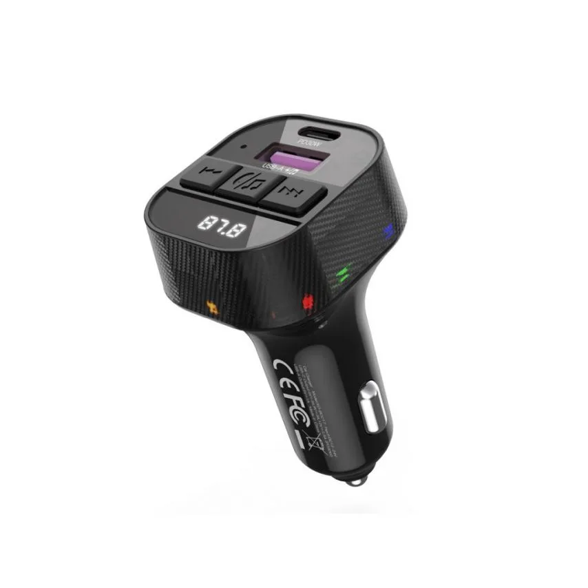 Автомобільний зарядний пристрій FM-трансмітер XO пластик 12-24V чорний