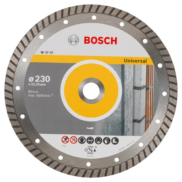 Алмазний диск Bosch Professional Standard Universal Turbo, 230х22.23мм.