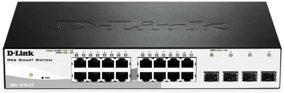Комутатор D-Link DGS-1210-20/F 16xGE, 4xSFP, WebSmart