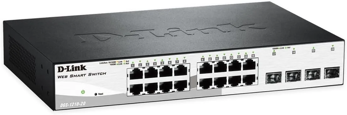 Комутатор D-Link DGS-1210-20/F 16xGE, 4xSFP, WebSmart