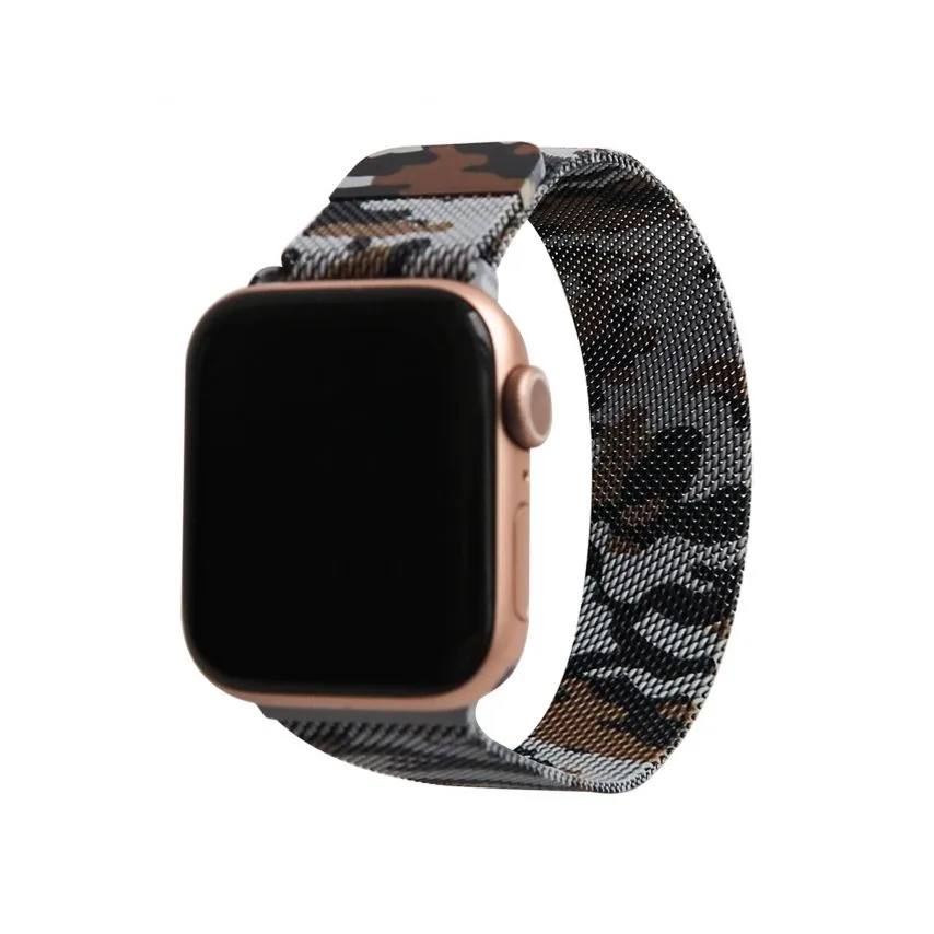 Ремешок для Apple Watch миланская петля 38-40 мм металл коричневый камуфляж