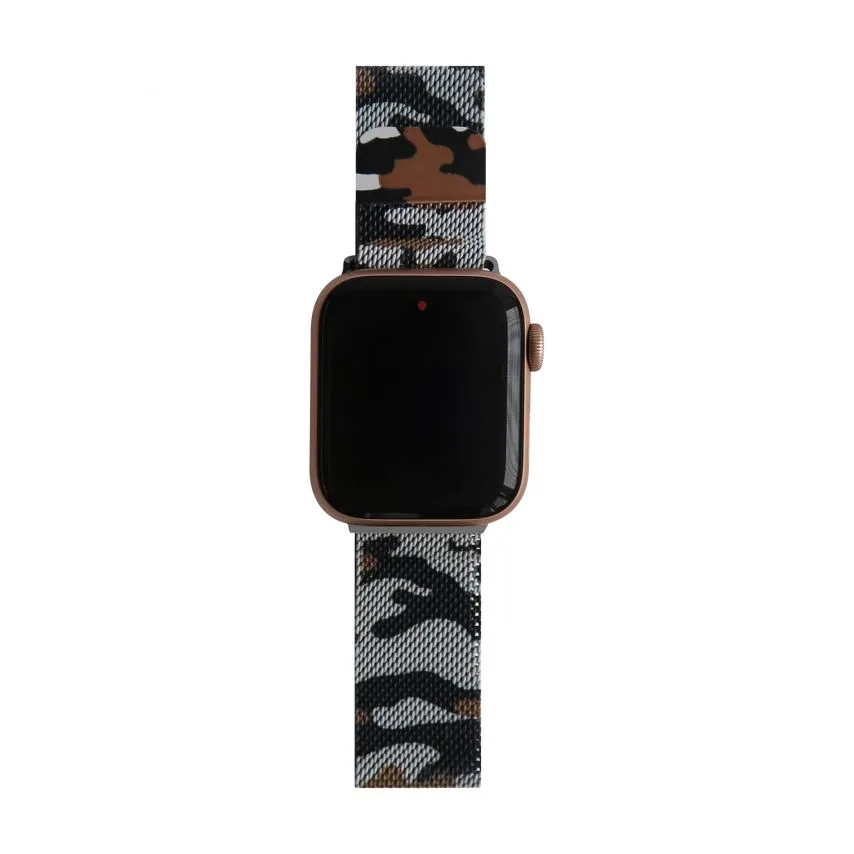 Ремінець для Apple Watch міланська петля 38-40 мм метал коричневий камуфляж