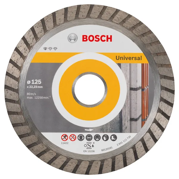 Алмазний диск Bosch Professional Universal Turbo, 125х22.23 мм.