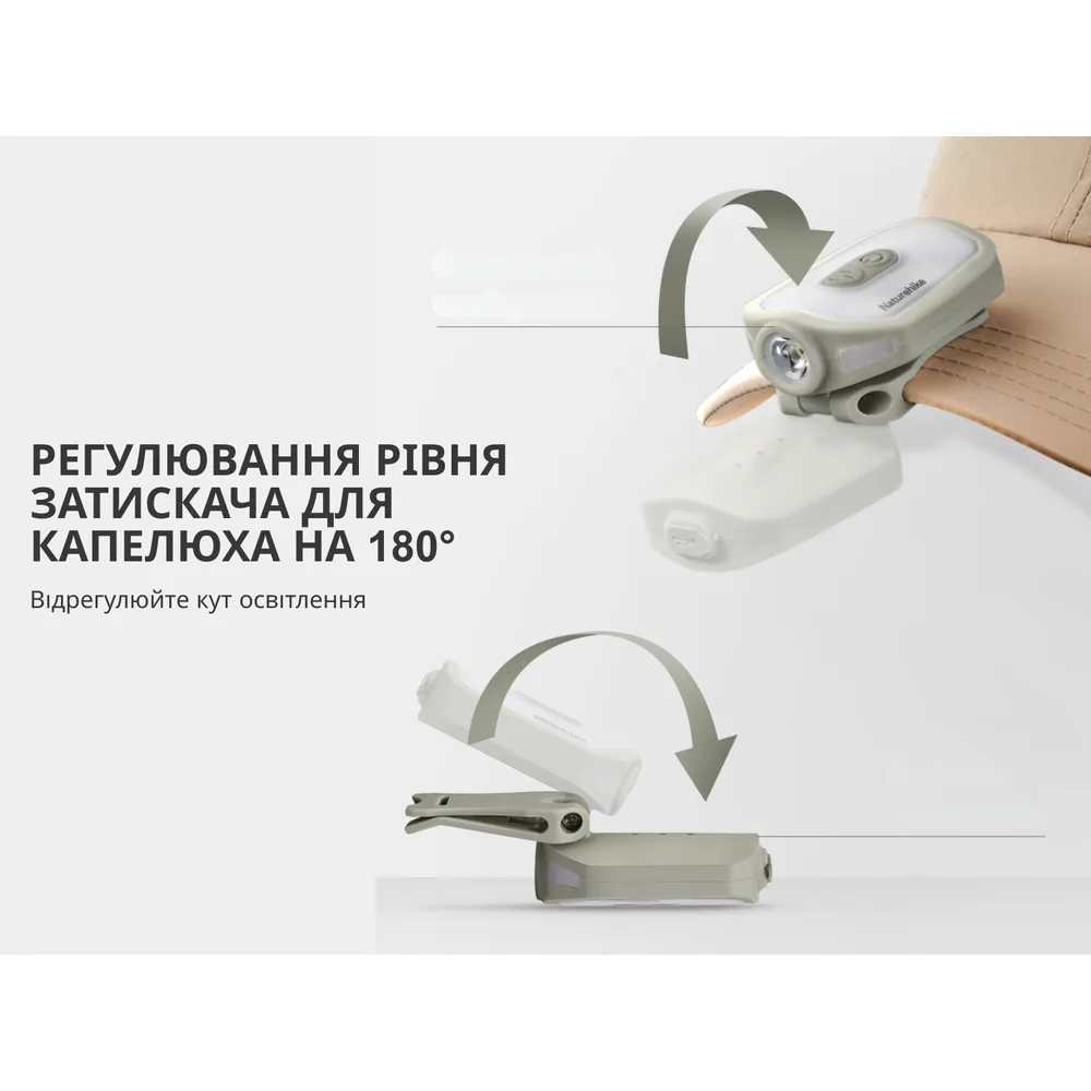 Ліхтар з кліпсою Naturehike пластик 58х44х26 см бежевий