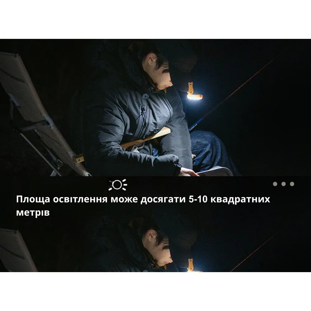 Ліхтар з кліпсою Naturehike пластик 58х44х26 см бежевий