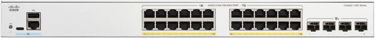 Комутатор Cisco Catalyst 1200 24xGE, PoE, 4x10G SFP+