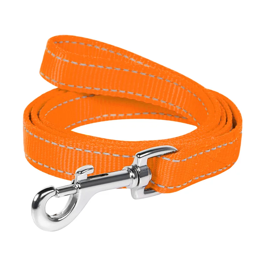 Повідець Dog Extreme подвійний 14x122 см нейлон помаранчевий