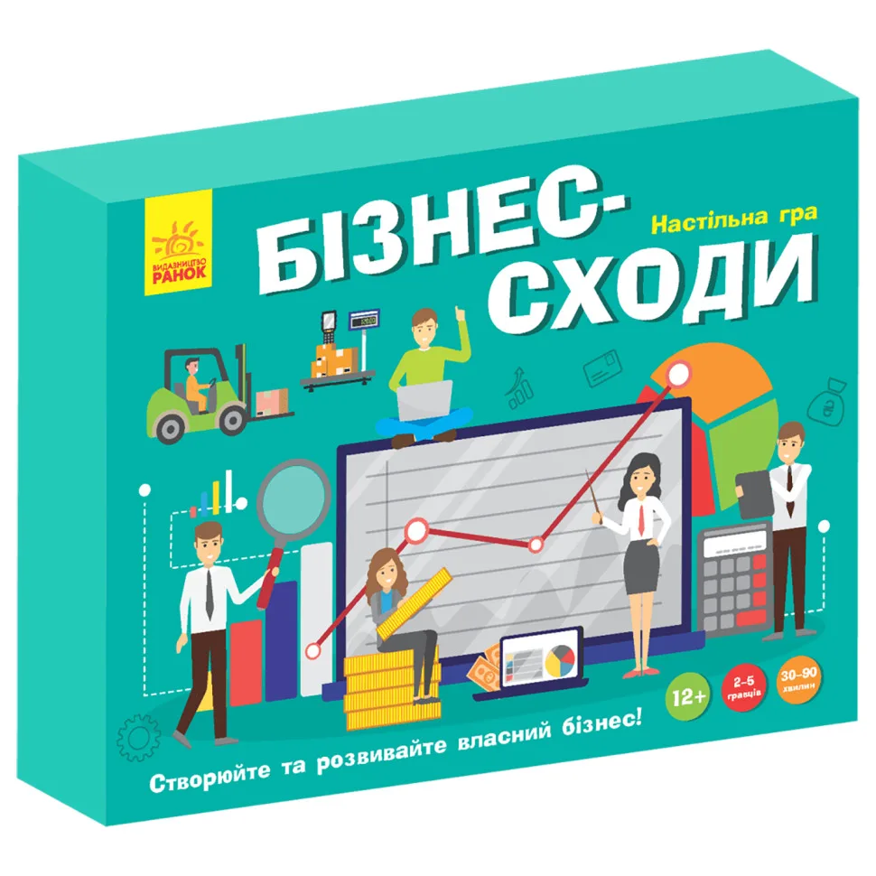 Настільна гра Бізнес-сходи Ranok Creative картон 5 фішок гравців кубик