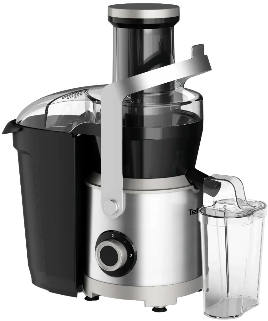 Соковыжималка Tefal Nutri XXL мощностью 1000 Вт, объем чаши 08 л, емкость для жмыха 22 л, желоб для целых яблок, материал: пластик/металл