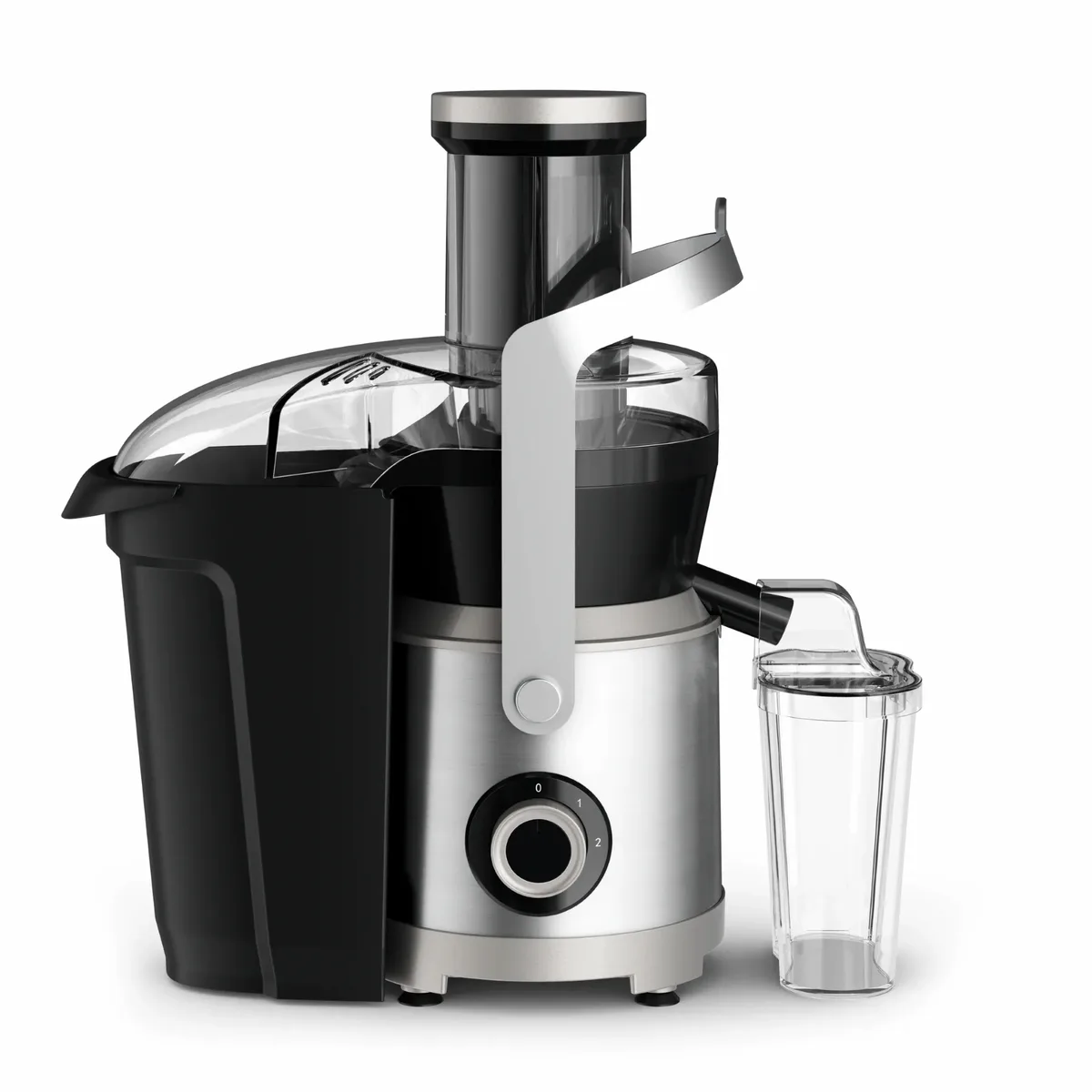 Соковыжималка Tefal Nutri XXL мощностью 1000 Вт, объем чаши 08 л, емкость для жмыха 22 л, желоб для целых яблок, материал: пластик/металл