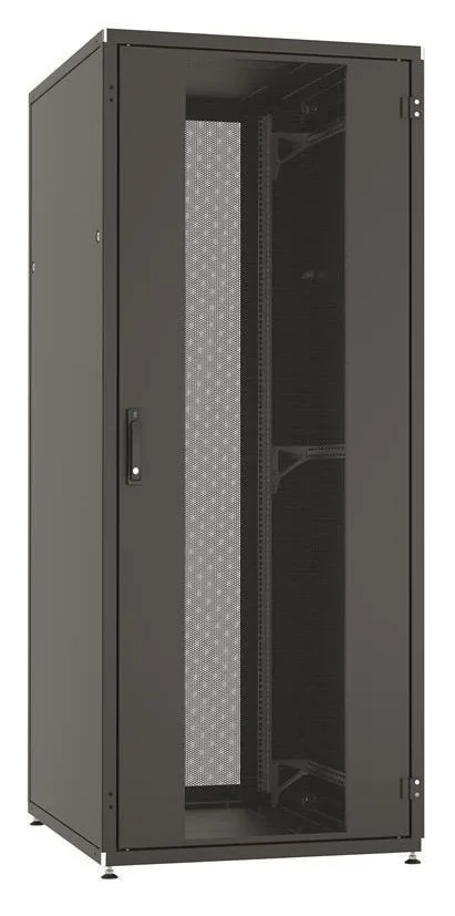 Шкаф ZPAS 19", 42U, SZB IT, односторонние передние и задние перфорированные двери, 800x1000 мм, максимальная нагрузка 1500 кг, черный.