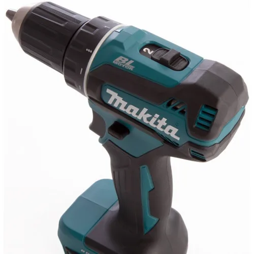 Аккумуляторная шуруповерт-дрель Makita DDF485RFJ 18В, 2 батареи по 3А·ч, крутящий момент 27·50Нм, скорость оборотов 0-500/0-1900 об/мин, вес 14 кг