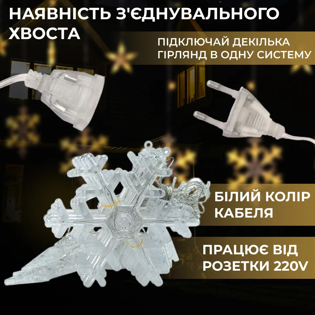 Світлодіодна гірлянда штора 3х1 м жовта 108 LED 8 режимів ПВХ