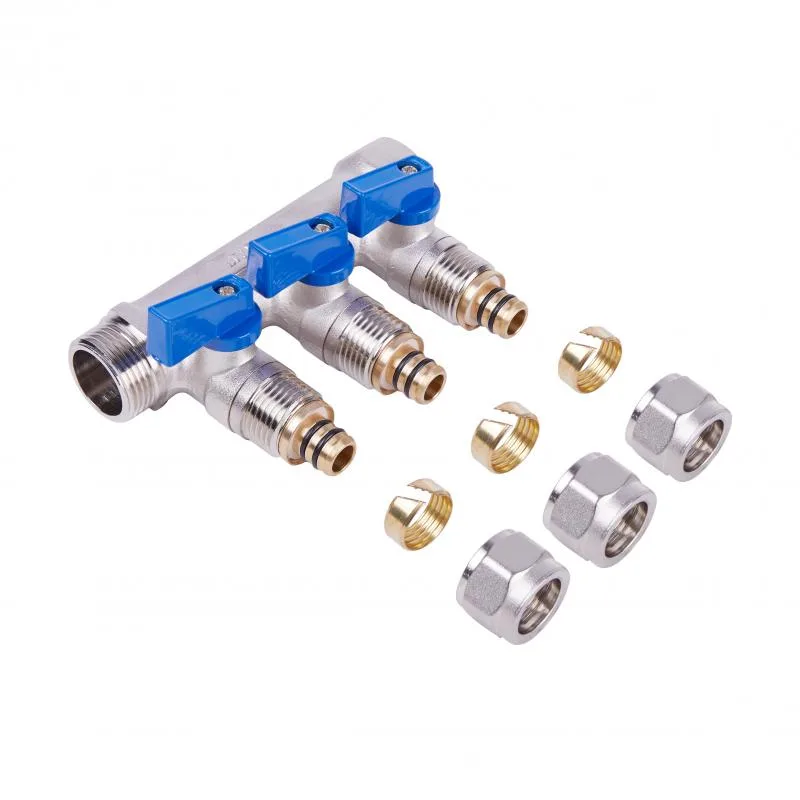 Коллектор распределительный Thermo Alliance SD231W3 3 выхода 3/4" латунь 120х76х34 мм
