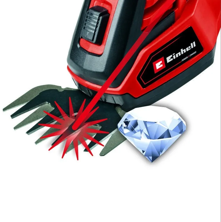 Ножиці акумуляторні Einhell 20 см червоні для трави та живоплоту 18В