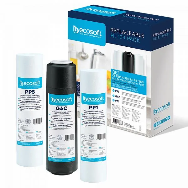 Комплект фільтрів Ecosoft 1-2-3 Standard (2 поліпропіленові + вуглецевий)