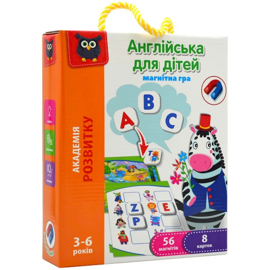 Магнітна гра навчальна Vladi Toys 25х25 см пластик різнокольорова
