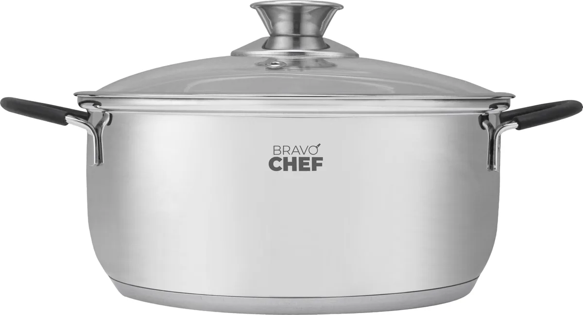 Набір посуду Bravo Chef нержавіюча сталь 6 предметів 2 2,8 3,8 л