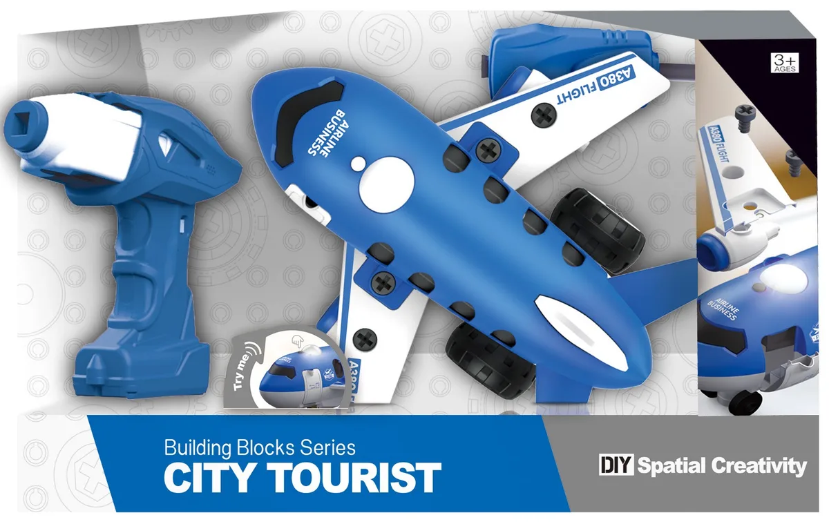 Літак з електродвигуном Diy Spatial Creativity ABS пластик 250х310х160 мм