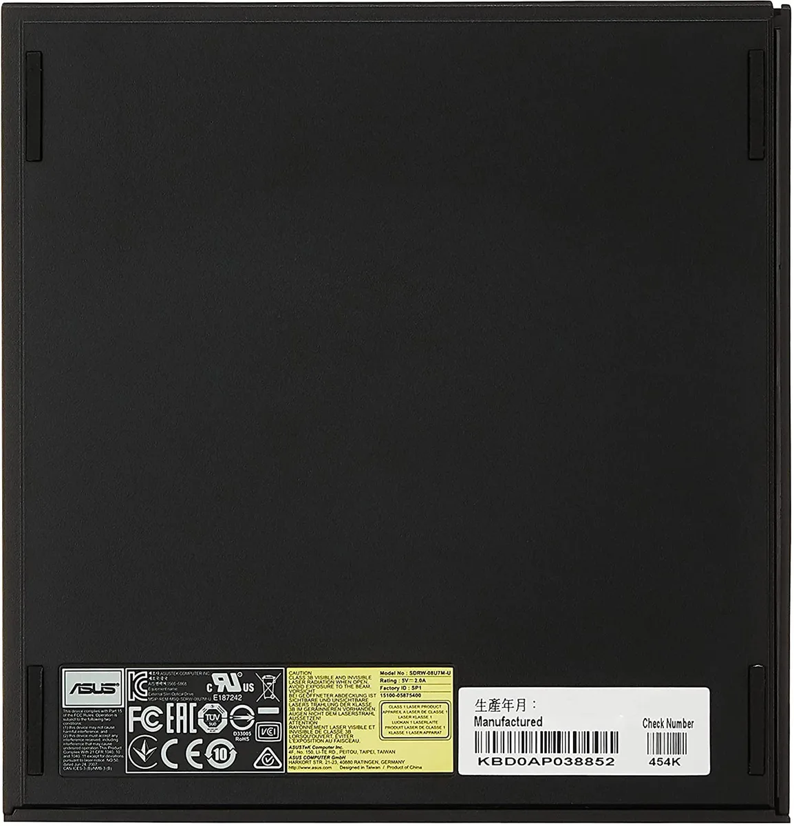 Привід оптичний ASUS зовнішній USB 2.0 DVD-RW M-DISC чорний 13 мм