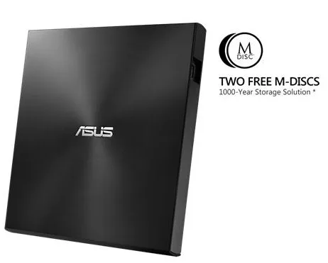 Привід оптичний ASUS зовнішній USB 2.0 DVD-RW M-DISC чорний 13 мм