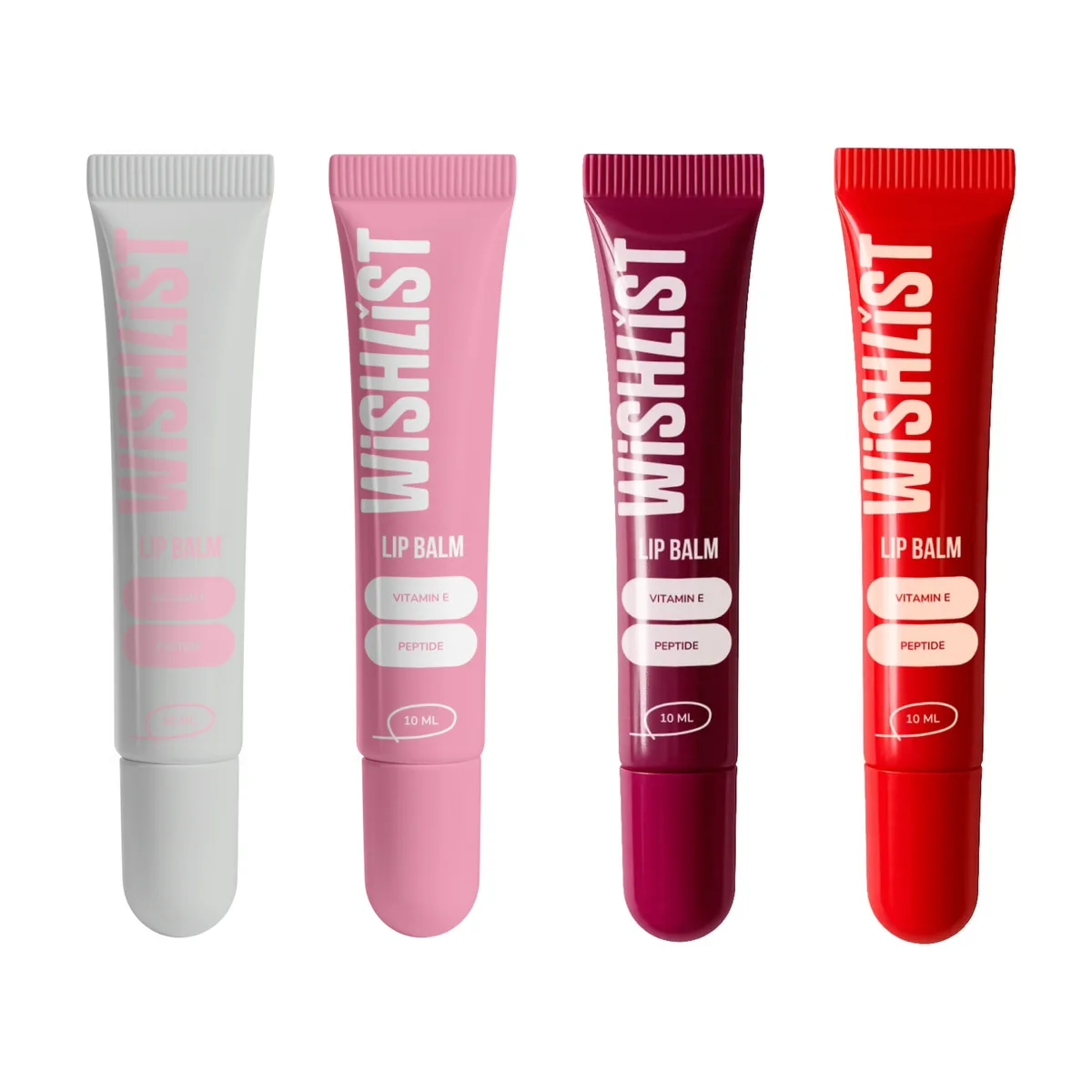 Набір 4 бальзамів-блисків для губ Crystal Sorbet & Sweet Candy & Velvet Coral & Ruby Nectar WiSHLiST Lip Gloss